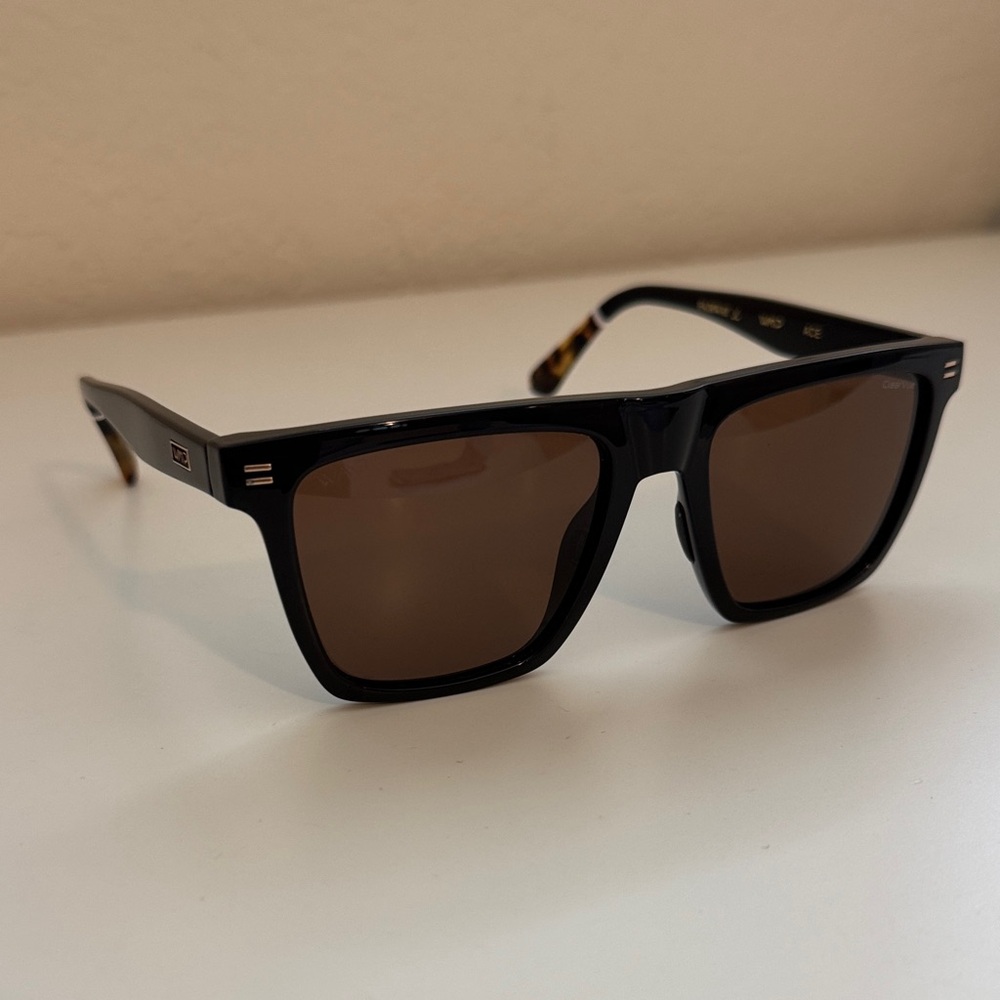 WMP Eyewear Men’s Black Square Sunglasses with Brown Lenses